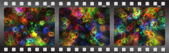 анимированный фон "разноцветные спирали"