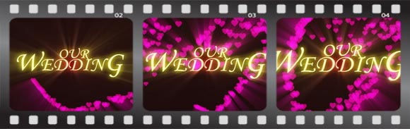 animated title "our wedding"