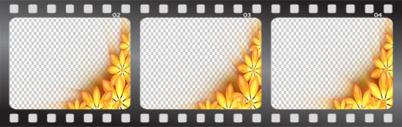 animated frames "Orange Flower 1"